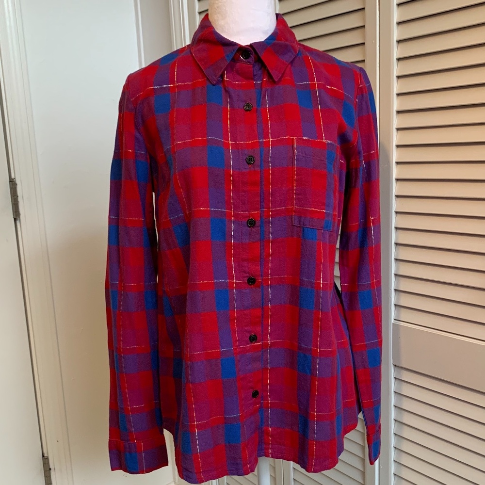 Splendid New Cotton Flannel Plaid Button Down Shirt size S